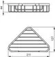 Eck-Seifenkorb aus Chrom von Ideal Standard, mit einem trapezförmigen Design und rutschfester Oberfläche. Geeignet zur Wandmontage in Badezimmern.